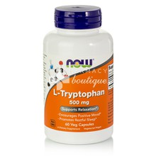 Now L-Tryptophan 500mg - Άγχος, Κατάθλιψη, Αϋπνία, 60 veg caps