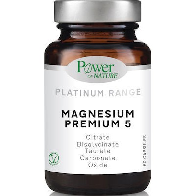 POWER HEALTH Οf Nature Platinum Range  Magnesium Premium 5 Διαφορετικές Μορφές Μαγνησίου 60 Κάψουλες