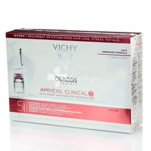 Vichy Dercos Aminexil Clinical 5 Femme - Γυναικεία Τριχόπτωση, 21 αμπούλες x 6ml 