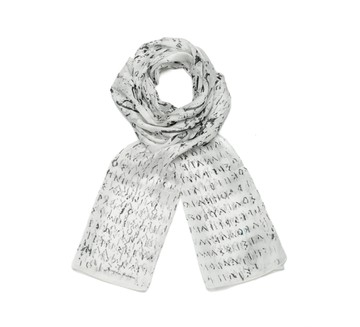 Samos Decree silk scarf- black on white