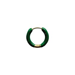 InoPlus Borghetti Σκουλαρίκια Hoop Χρυσό Πράσινο 1 ζευγάρι