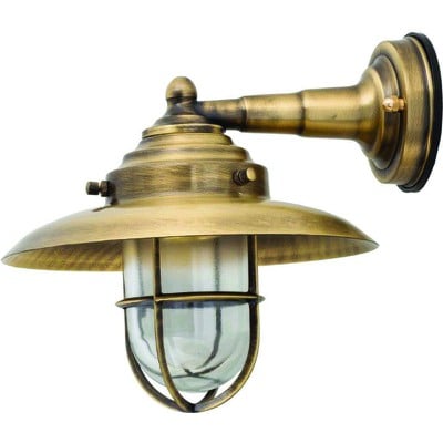 Brass Wall Light Antique 23Χ26cm Ε27 Ip43