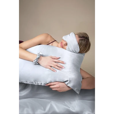 Μεταξωτή Μαξιλαροθήκη Beauty Sleep Silver 50x70 Fe