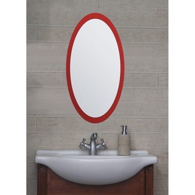 Καθρέπτης μπάνιου τοίχου 45x80 κόκκινος οβάλ lacob