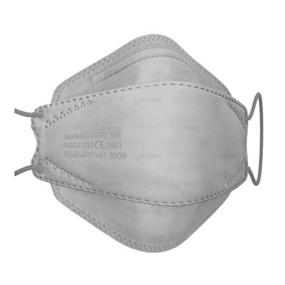 FAMEX 3D Extra Comfort Fish Style Μάσκα Υψηλής Προστασίας Ενηλίκων FFP2 Σε Γκρι Χρώμα x20 Τεμάχια