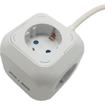 Cube Εχτενsιον Lead 4 Schuko Socket +2Xusβ 2.1A 1.