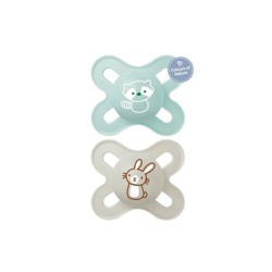 Mam Start Silicone Pacifier 0-2 Months Blue-Grey 2 pieces