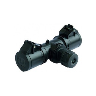 T-Connector with Cablegland 2X16A/3 200-250V 6H IP