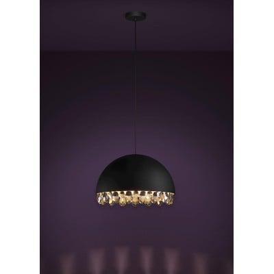 Pendant Light Gaetano Black/Gold With Transparent 