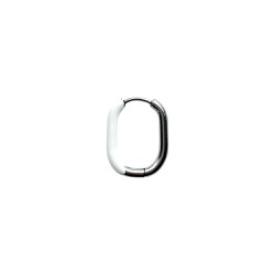 InoPlus Borghetti Squared Steel Earrings White 1 pair 