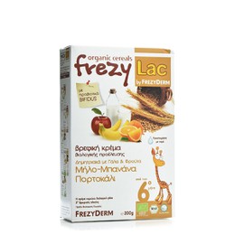 Frezylac Bio Cereal Βιολογική Κρέμα Δημητριακά με Γάλα και Φρούτα (Μήλο Μπανάνα Πορτοκάλι) 200g για βρέφη μετά τον 6ο μήνα