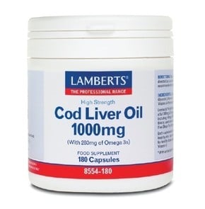 Lamberts Cod Liver Oil 1000mg Μουρουνέλαιο για Καρ