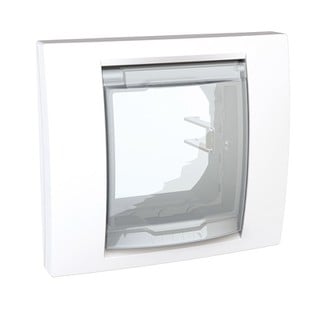 Unica Plus Recessed Frame 1 Gang with Claws White 