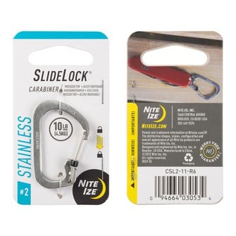 Carabiner Ανοξείδωτο SlideLock, Ασημί, Size 2