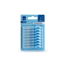Intermed Mini Ergonomic Interbrush Interdental Brushes With Handle 0.6mm Blue Size 3 8 pieces