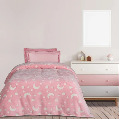Das Kids Κουβερτα Fleece 160χ220 4897 Pink, White 