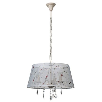 Pendant Light Nickel Beige Shade 3/L