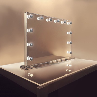 Καθρέπτης ΙΝΟΧ 90X70 με φωτισμό για μακιγιάζ Holly