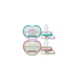 Philips Avent Ultra Air Night 0-6m Ορθοδοντική Πιπίλα Dreams & Πεταλούδα 2 τεμαχια