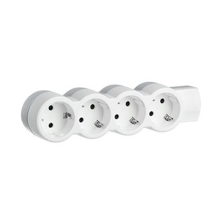 Socket Outlet Standard 4-Way DIY White/Gray