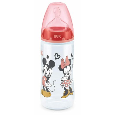 NUK Μπιμπερό Σιλικόνης Πλαστικό First Choice+ Disney Baby Mickey 6-18m Medium 300ml Σε Διάφορα Χρώματα