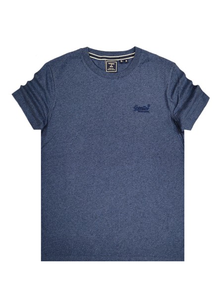 Superdry bright blue marl vintage logo embroidered tee - 5 xv