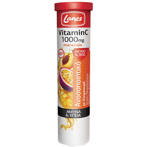 LANES Vitamin C αναβράζουσα γεύση maracuja 1000mg 