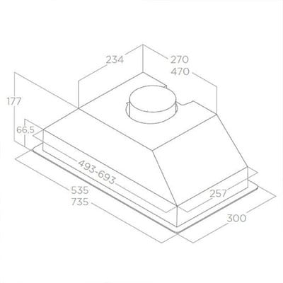 Built-In Kitchen Hood Era S Ix/A/72 80cm Inox