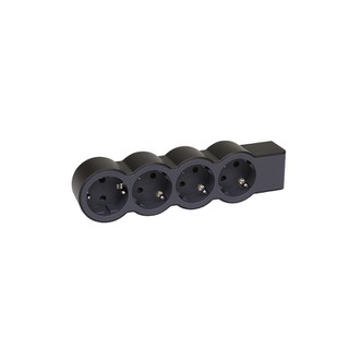 Socket Outlet Standard 4-Way Black