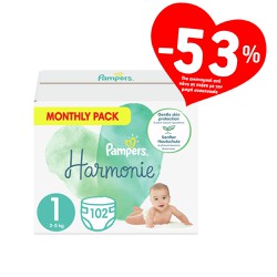 Pampers Harmonie Monthly Pack No1 2-5kg 102 diapers