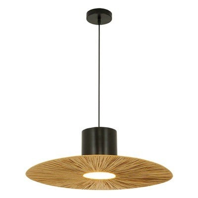 Pendant Light E27 11W Metal-Paper Black Natural