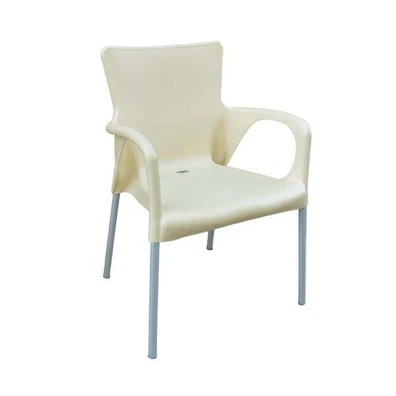 Lara Πολυθρόνα pro Dining Στοιβαζόμενη, alu Silver