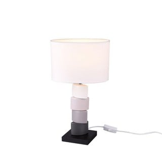 Table Lamp with Fabric Shade E27 White Kan R507810