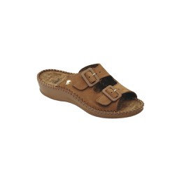 Scholl Weekend Women's Leather Sandal No.39 Brown 1 pair