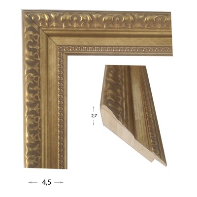 Καθρέπτης με ξύλινη χρυσή σκαλιστή κορνίζα 60x80/7