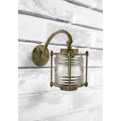 Brass Wall Light N.858 E27 Ip53 100W Antique D19cm