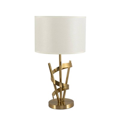 Table Light 1xE27 Oxidised Ribbon Beige Lampshade