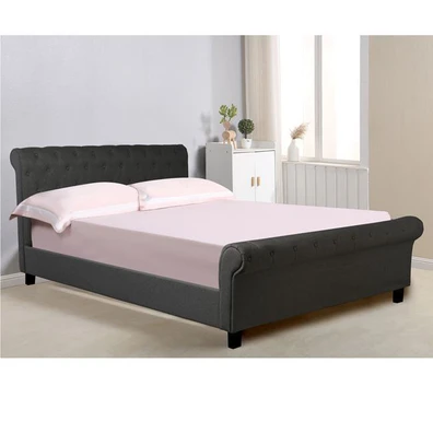 Υπέρδιπλο Κρεβάτι Ξύλο/Ύφασμα (Στρώμα 160x200cm) H