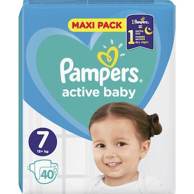 Pampers Active Baby Maxi Pack No7 (15+ kg) 40 τμχ