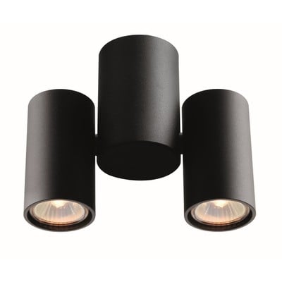 Spotlight Wall/Ceiling 2 Lights Black Gu10 50W Nob