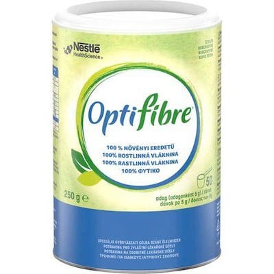OPTIFIBRE Ειδικό Σκεύασμα Φυτικών Ινών Σε Σκόνη, Με Ουδέτερη Γεύση & Οσμή, 250gr