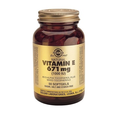 Solgar Vitamin E Natural 1000IU softgels 50 Μαλακέ