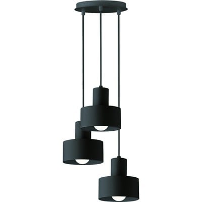 Pendant Light Metal Black Ε27 3X60W Norton