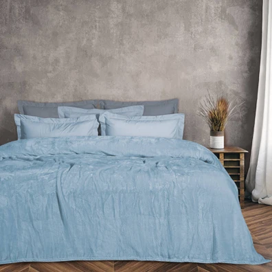 Das Home Κουβερτα Velour Monh 1344 Γαλαζιο 160x220