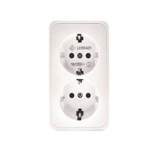 Socket Mini Schuko Double Without Cover White IP20