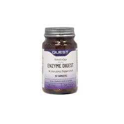 Quest Enzyme Digest with Peppermint Oil Dietary Supplement for the Breakdown of the Main Nutrient Components During Digestion 90 tablets