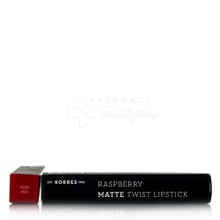 Korres Rasberry Twist Lipstick Matte - Ruby Red, 1.5gr