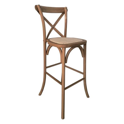 Σκαμπώ Bar Οξυά Καρυδί/ Κάθισμα Ψάθα 45x48x110cm Z