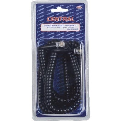 Spiral Phone Cord Rj9 0,95M Black