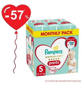 Pampers Premium Care Pants Μέγεθος 5 (12-17kg) Mon